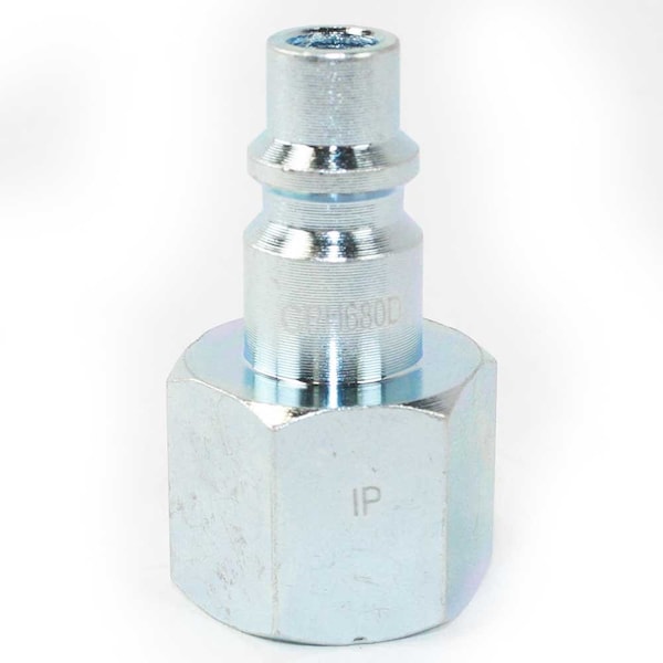 Interstate Pneumatics 3/8 Inch Industrial Steel Coupler Plug x 1/2 Inch Female NPT, PK 6 CPH680-D6 - main